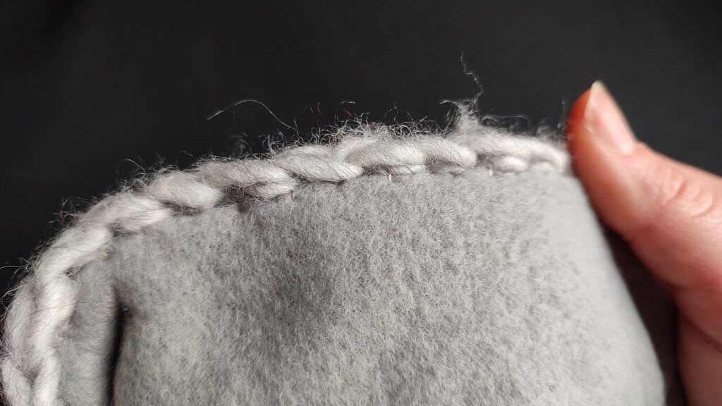 How to line a crochet beanie with fleece 23 Lined beanie bottom edge of lining