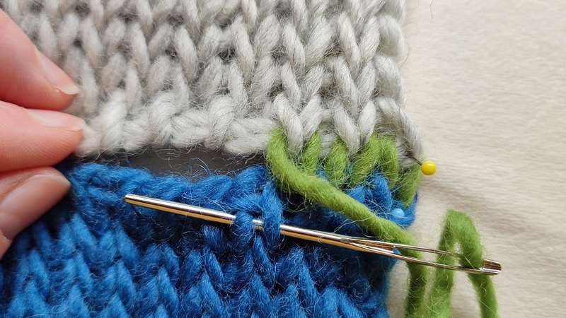How to sew Tunisian knit stitch row to row 16 How to seam Tunisian knit stitch top to top 5