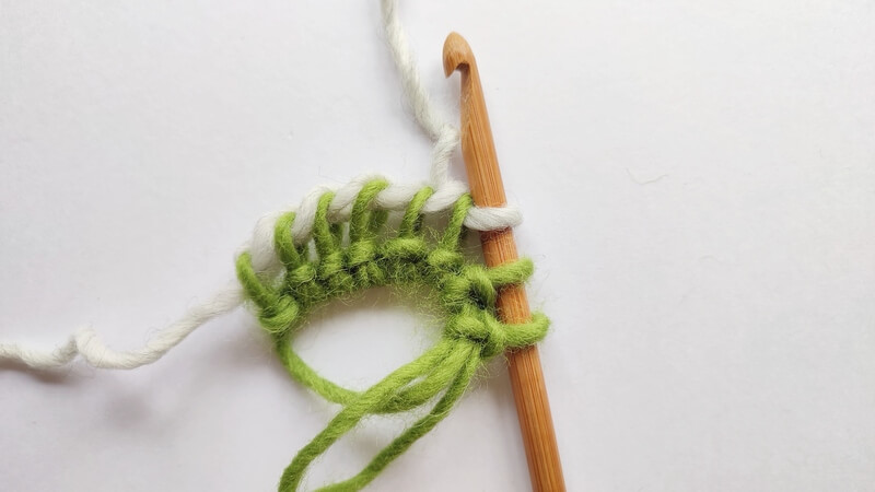 How to start a Tunisian crochet project in a magic ring 21 Tunisian crochet in magic ring in the round 06