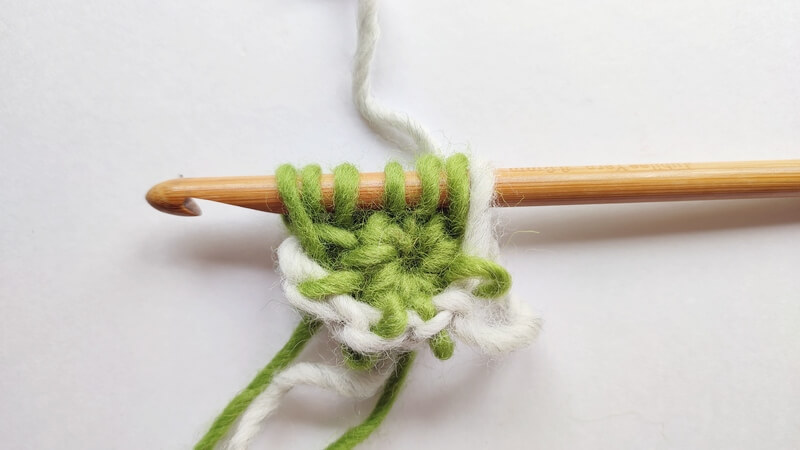 How to start a Tunisian crochet project in a magic ring 23 Tunisian crochet in magic ring in the round 08