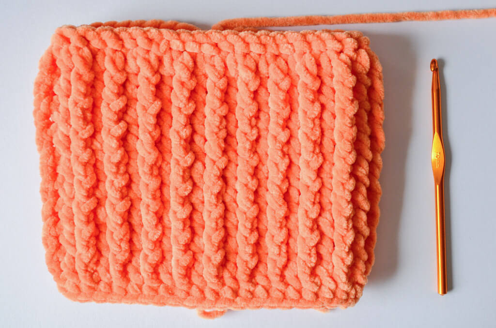 Free crochet pumpkin pattern 5 Finished body of textured chenille yarn crochet pumpkin