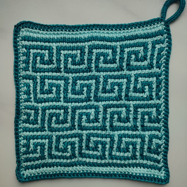 Free wavy mosaic Tunisian crochet pattern 2 Wave mosaic Tunisian crochet washcloth