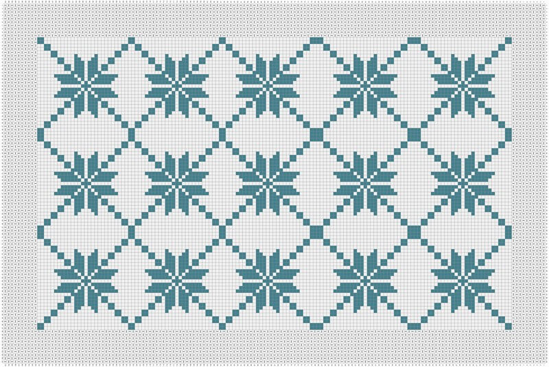 Nordic star Tunisian crochet baby blanket pattern 4 Frost flowers baby blanket pattern schematic