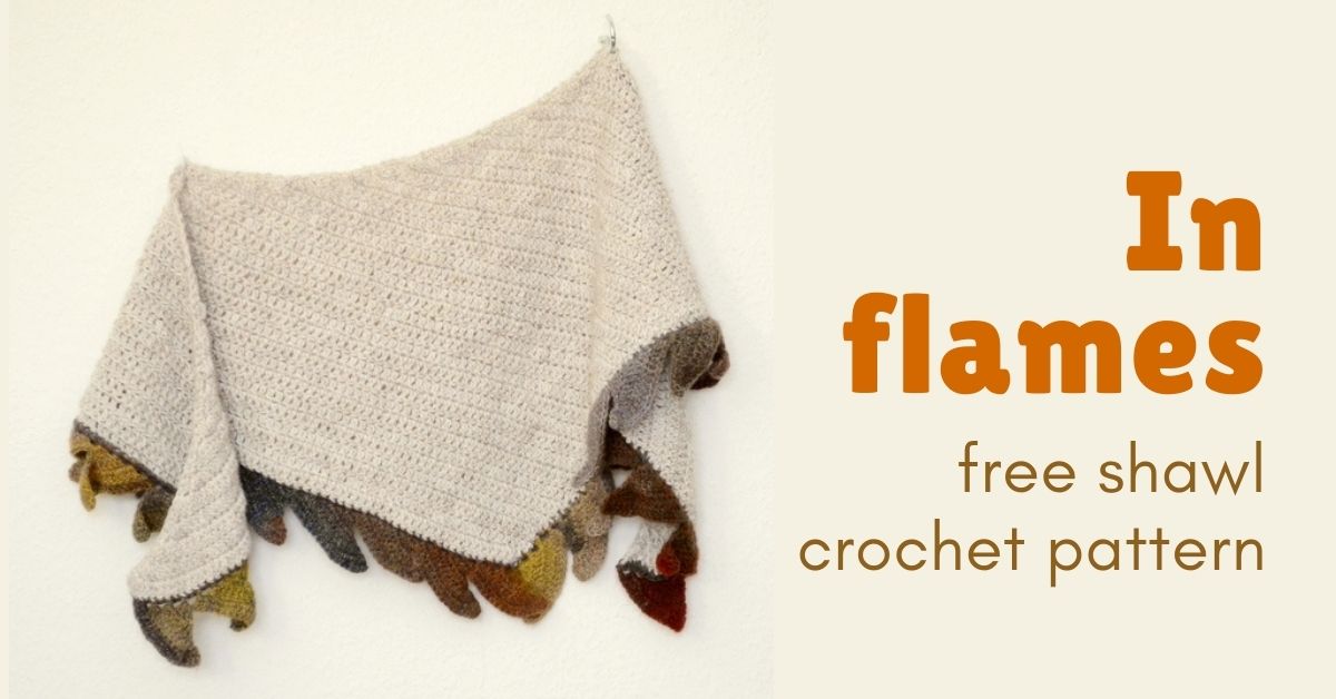 Cover photo in flames free shawl crochet pattern