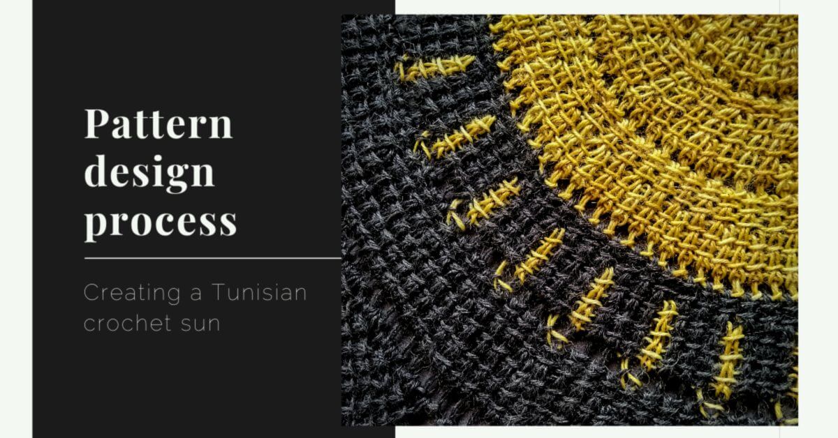 Pattern design process Tunisian Crochet sun cover photo