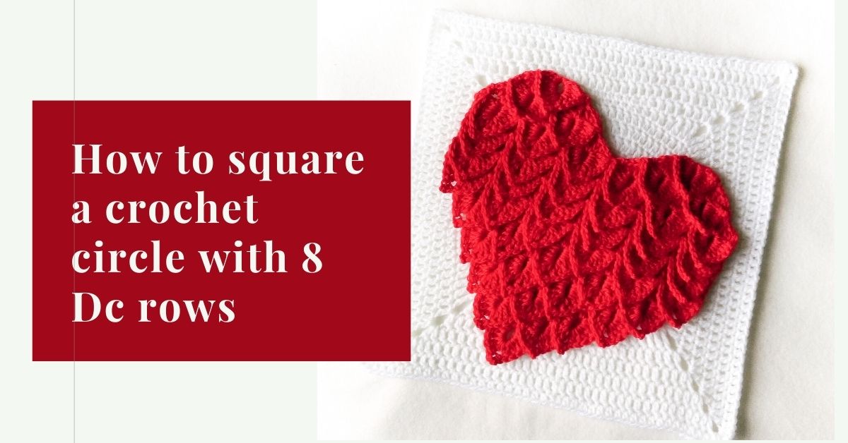 How to square a crochet circle with 8 Dc rows cover
