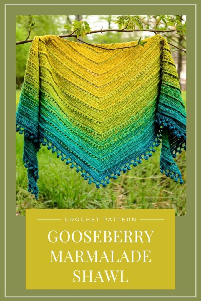 Pin Gooseberry marmalade shawl crochet pattern