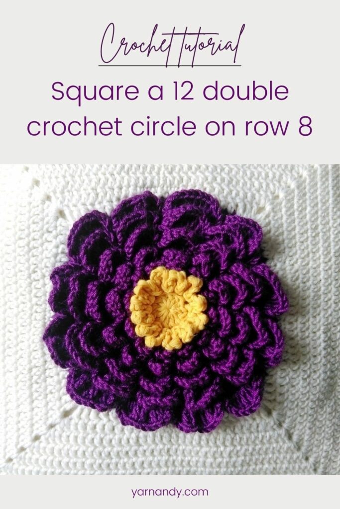 Pin square a double crochet circle