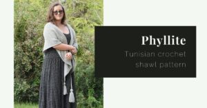 phyllite tunisian crochet shawl pattern cover
