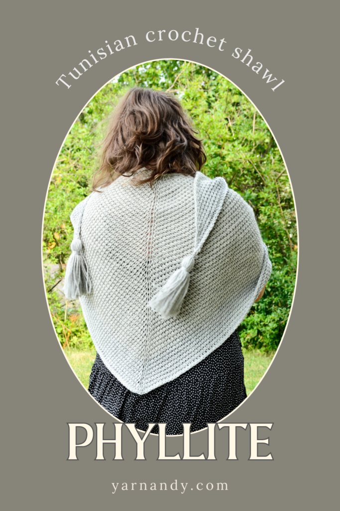 Phyllite free Tunisian crochet shawl pattern for beginners Yarnandy