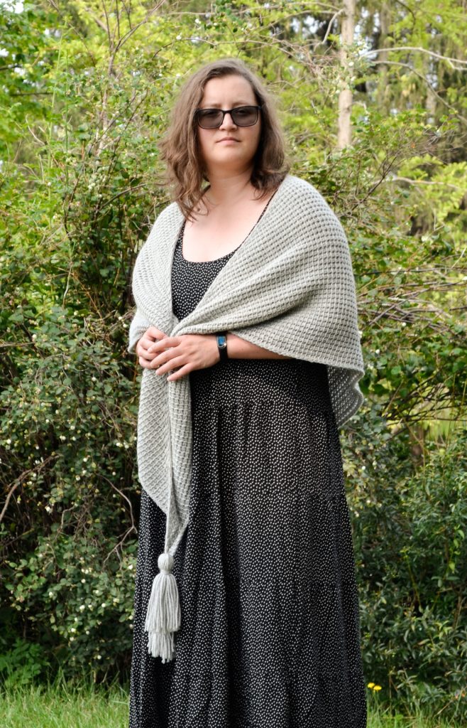 Phyllite - free Tunisian crochet shawl pattern for beginners 5 tunisian simple shawl 9