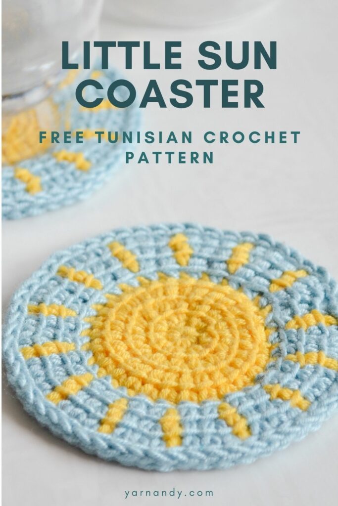 Pin Little sun coaster Tunisian crochet pattern