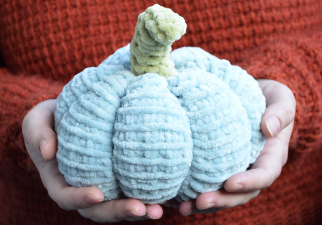 Big Tunisian crochet pumpkin