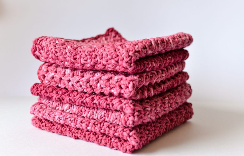 Washcloths made with DIY gradient yarn