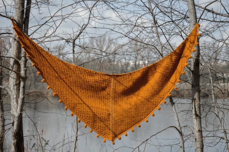 Limonite - Tunisian crochet shawl full view