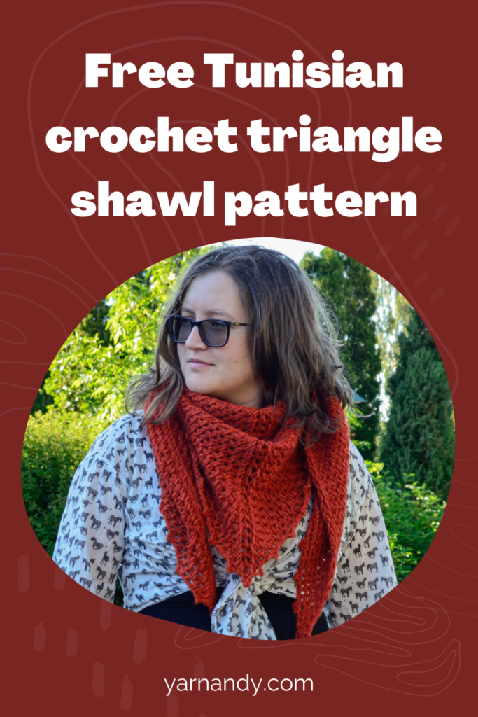 Free Tunisian crochet triangle shawl pattern