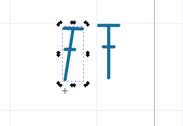 Inkscape example of rotate and shear of crochet symbols