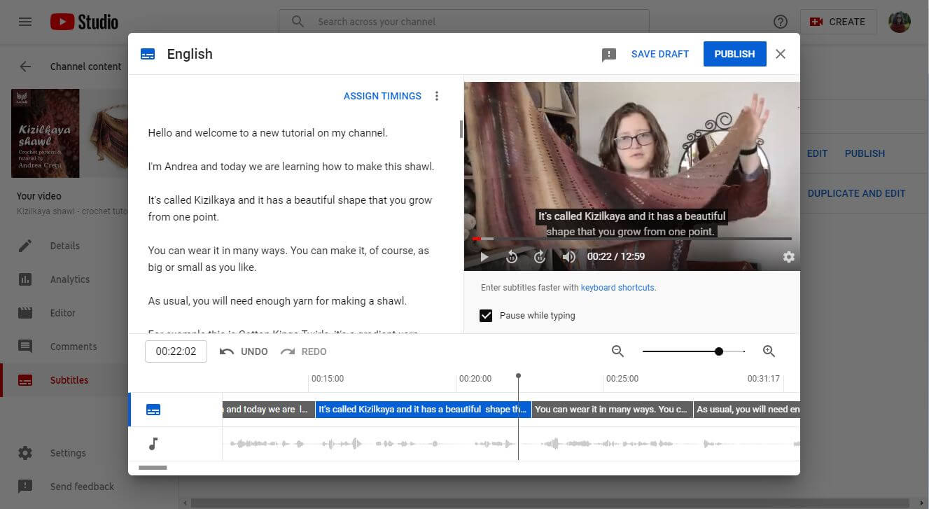 how to add captions in youtube
