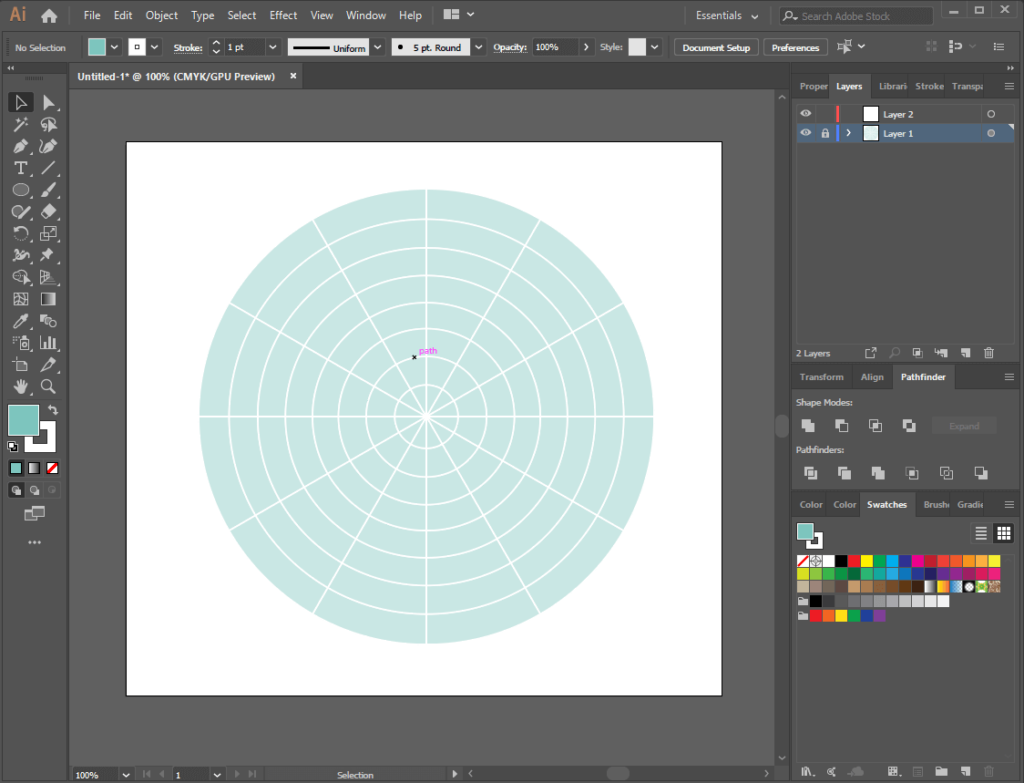 Illustrator round grid