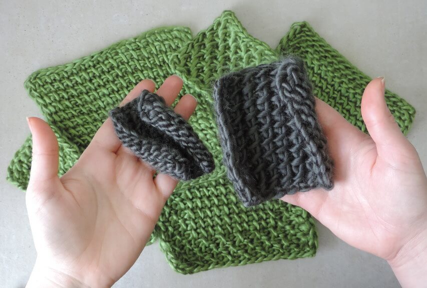 Reduce or remove tunisian crochet curling - why increasing hook size is not enough