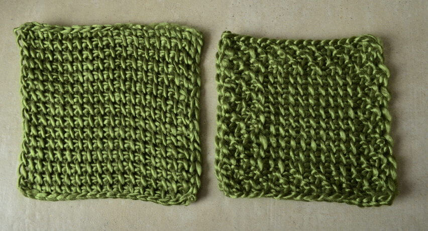 Reduce or remove Tunisian crochet curling by working a non-curly border as you go