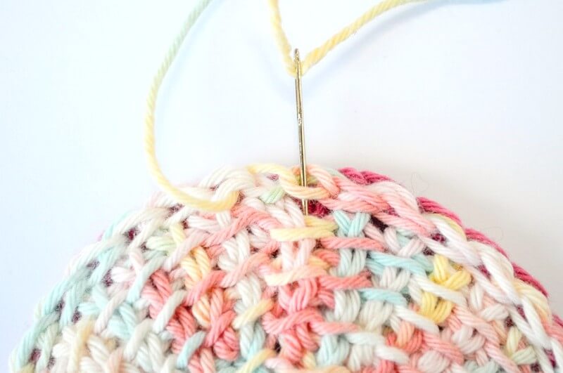 Tunisian crochet face scrubbies invisible join part 2