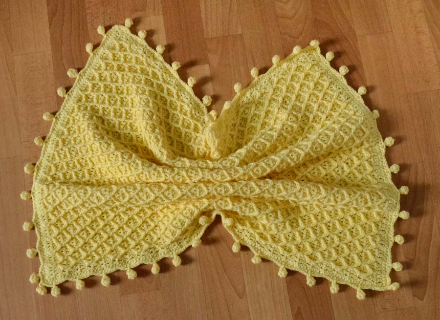 Honeycomb baby blanket crochet pattern 4