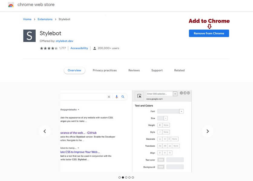 stylebot chrome