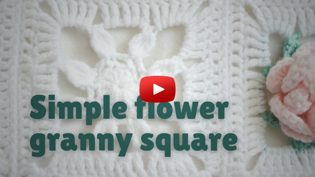 Simple flower granny square video thumbnail