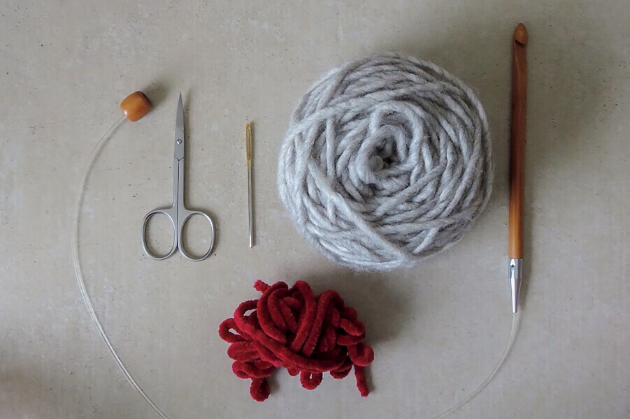 Tunisian crochet beanie supplies