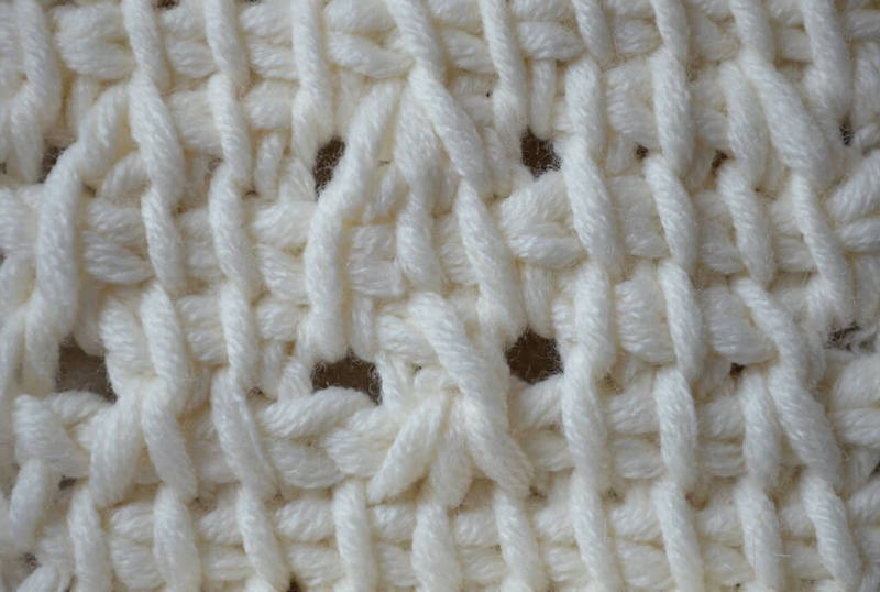 how to use use knitting patterns for Tunisian crochet 5 decreases