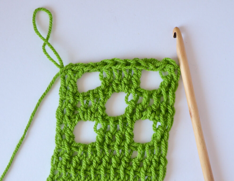 Example of filet crochet with Tunisian crochet stitches