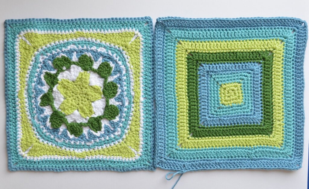 vintage granny square and backing