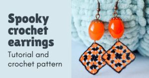 spooky crochet earrings featured