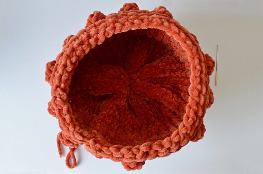 Bobby Tunisian crochet pumpkin tutorial step 7