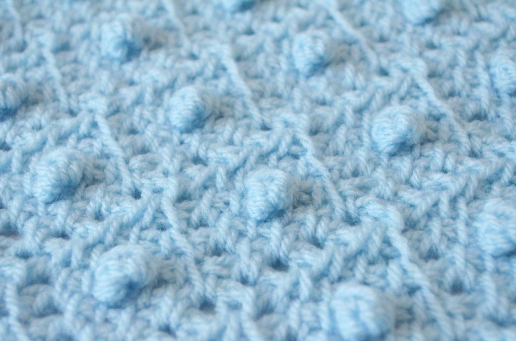 Tunisian crochet lace with bobbles - part of my crochet design business plan for 2022