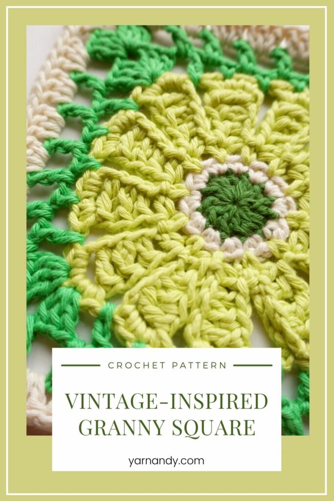 Pin Vintage crochet granny square free pattern