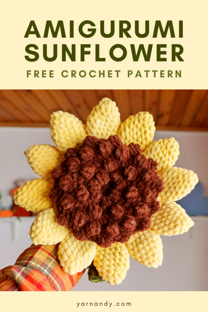 Pinterest pin sunflower amigurumi free pattern