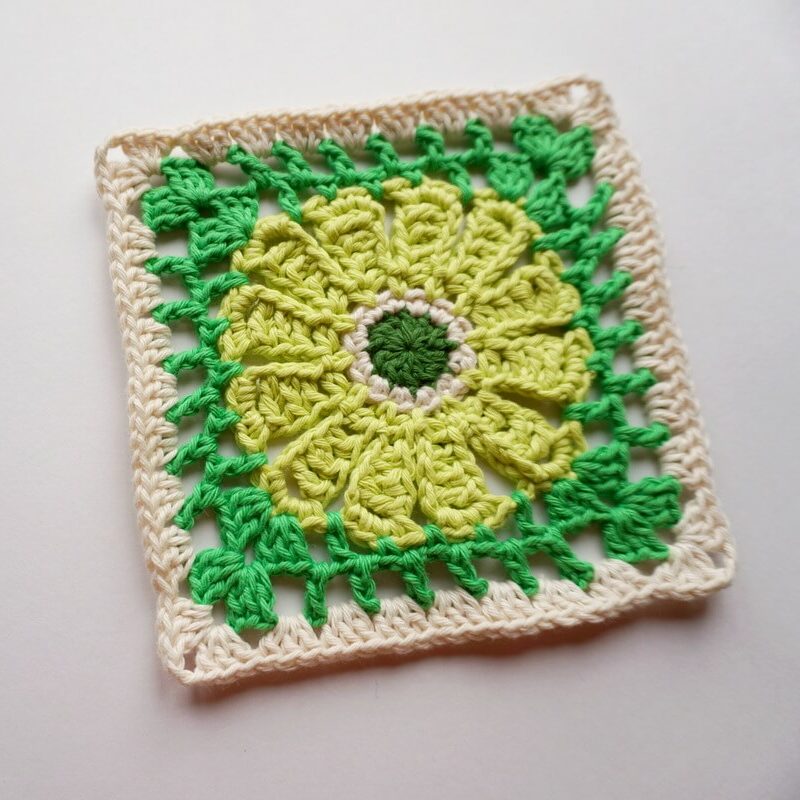 Vintage crochet granny square free pattern 2