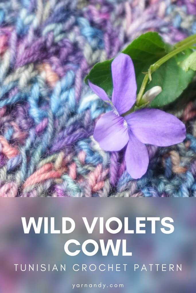 Pin wild violets cowl Tunisian crochet video tutorial