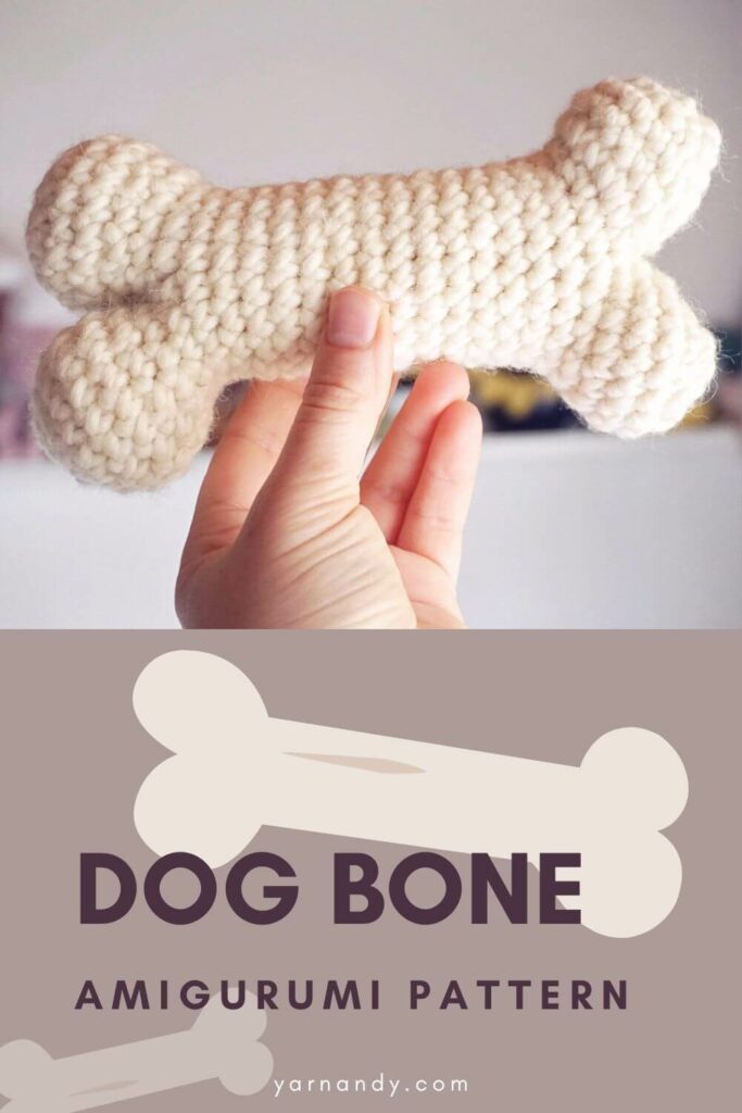 Dog bone amigurumi free crochet pattern 2 versions Yarnandy