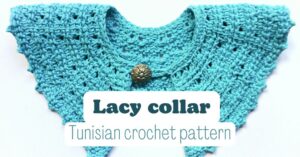Cover photo Tunisian crochet lace collar