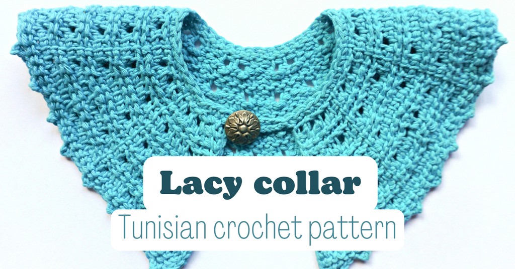 Cover photo Tunisian crochet lace collar