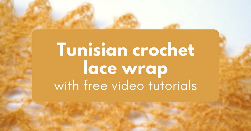 Cover photo Tunisian crochet mohair wrap wheat fields