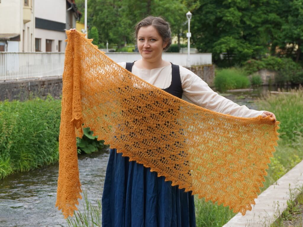 wheat fields shawl Tunisian crochet pattern 3