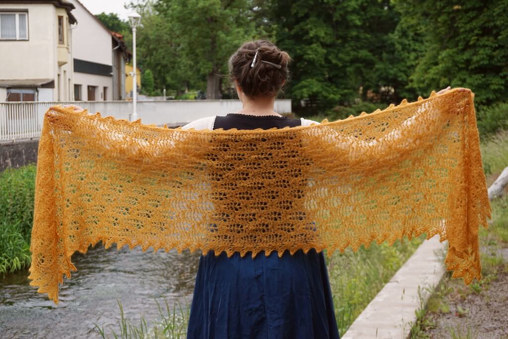 wheat fields shawl Tunisian crochet pattern 4