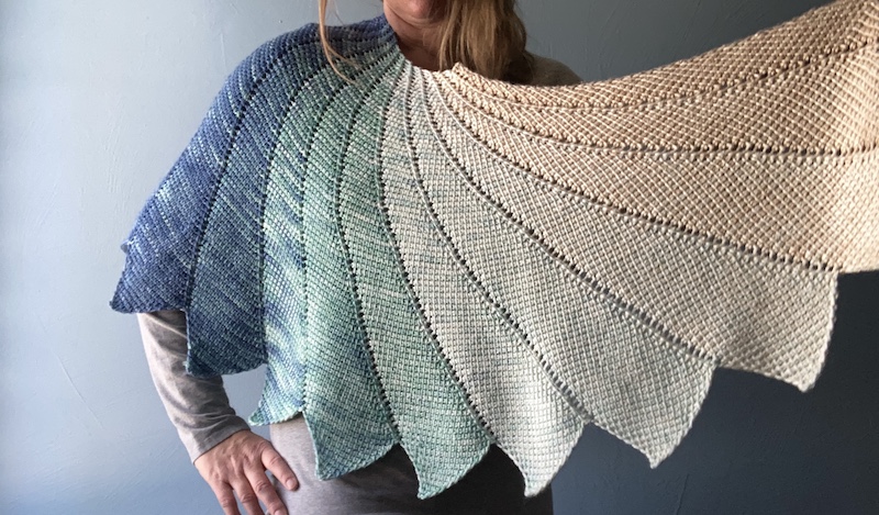 Spiraling out shawl Aklori Designs