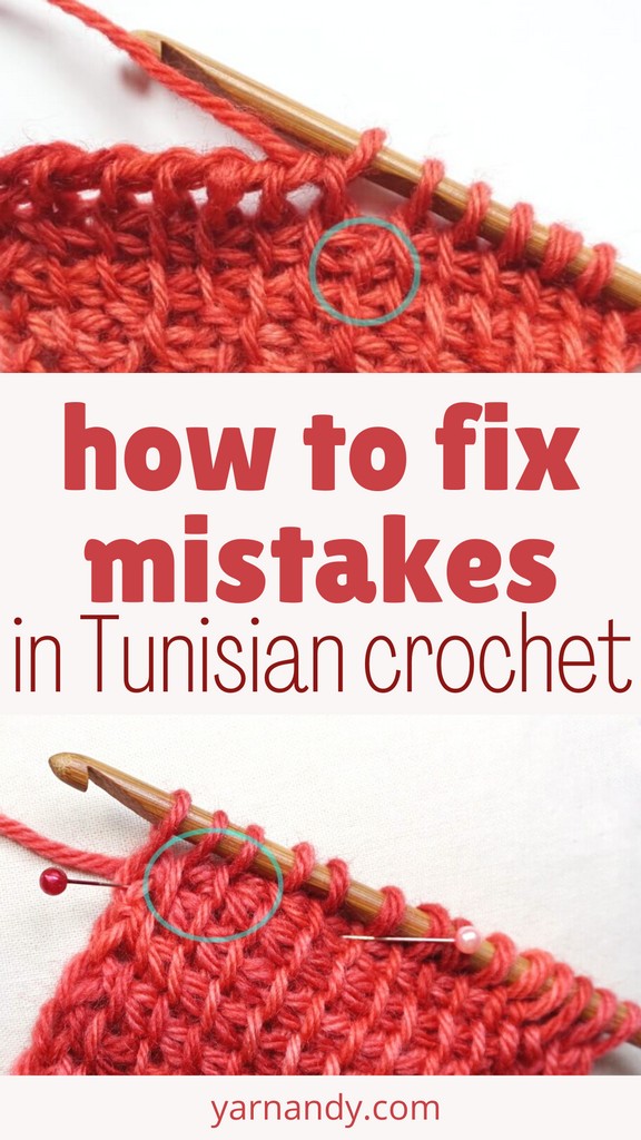 Pin how to fix mistakes in tunisian crochet