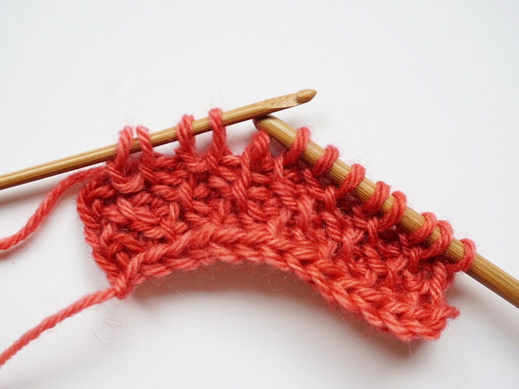 Fixing a wrong stitch in Tunisian crochet step 2