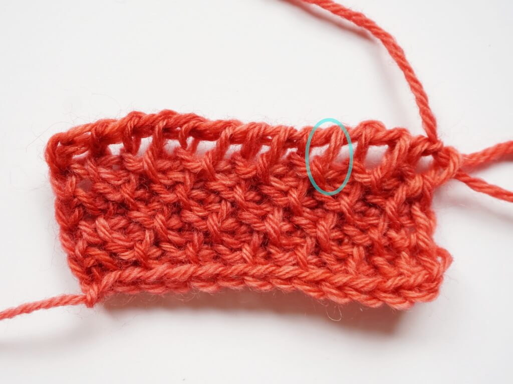 Fixing a wrong stitch in Tunisian crochet return pass done